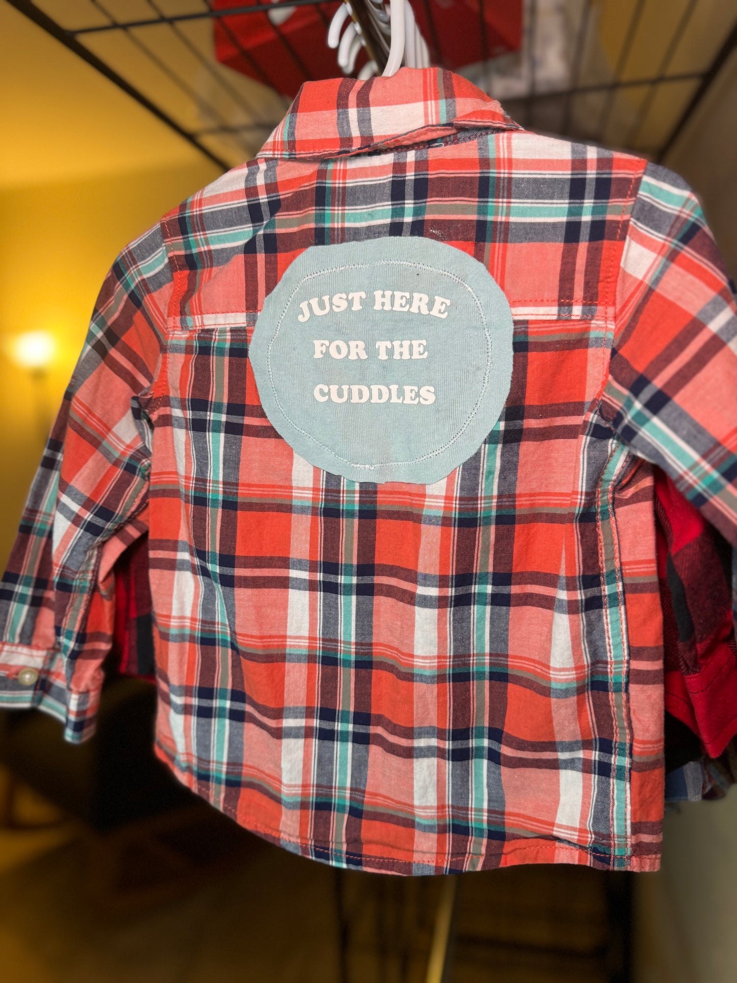 “Just here for the cuddles” flannel 18 months